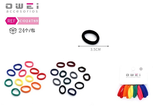 [8428947247890] Pack de 12 gomas surtidas de 3.5 cm 24 unidades - Accesorios para el cabello y gomas