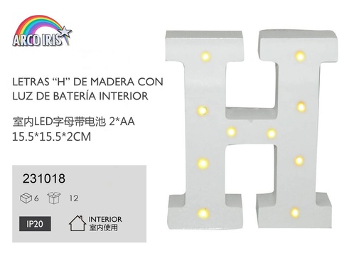 [231018] Letra con luz - H - Artículos de fiesta y decoración