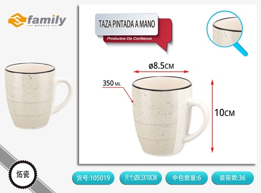 [105019] Taza pintada a mano 350 ml - Cerámica y vajillas