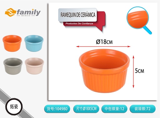 [104980] Ramekin de cerámica brillante 9 x 5 cm - Accesorios de repostería