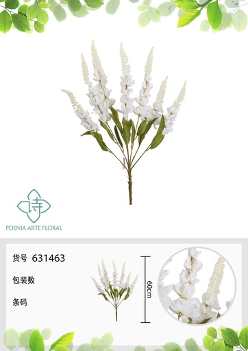[631463-1BLANCO] Ramo de orquídea de 7 puntas 60 cm - Flores artificiales decorativas
