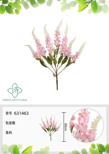 [631463-2ROSA] Ramo de orquídea de 7 puntas 60 cm - Flores artificiales decorativas