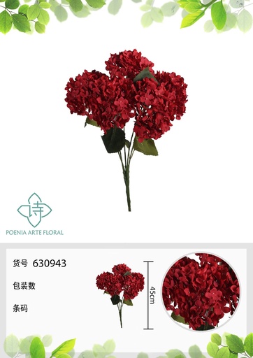 [630943ROJO] Ramo de cinco cabezas de crisantemo - Decoraciones florales