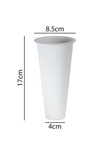 [CN] Macetero plástico conos blancos D7.5x17 cm - Jarrón decorativo