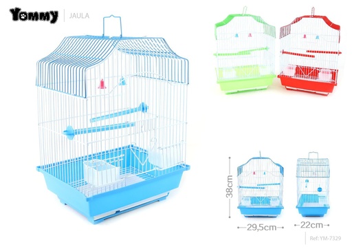 [YM7329] Jaula ornamental para pájaros multicolor 29.5x22x38 cm - Alojamiento para aves