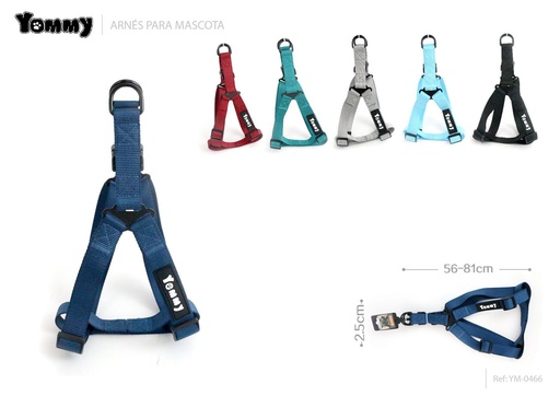 [YM0466] Arnés para mascotas de nylon 2.5x56-81 cm - Accesorio para mascotas
