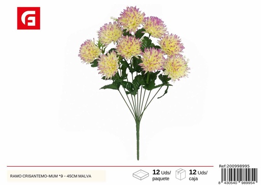 [200998995] Ramo de Crisantemo Mum, 9 unidades - 45 cm, color malva