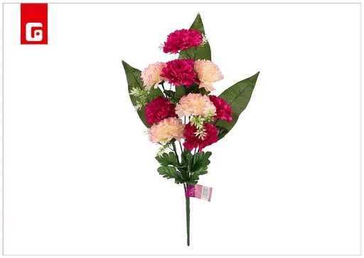 [200974144] Conjunto de claveles mixtos 9 uds - 53 cm - Color violeta - Ramos decorativos de flores artificiales