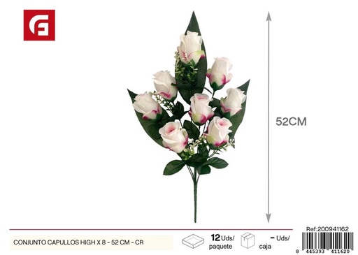[200941162] Conjunto de capullos high 8 piezas 52 cm - Color crema - Flores artificiales decorativas