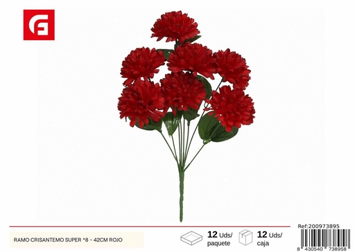 [200973895] Ramo crisantemo super x 8-42 cm rojo - Flores artificiales y decoración