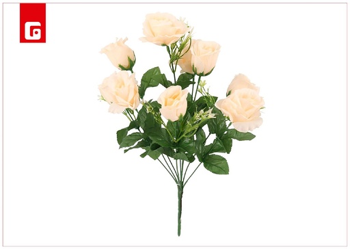 [200989128] Ramo de capullos-rosas 9 piezas 47 cm - Color marfil - Flores artificiales decorativas