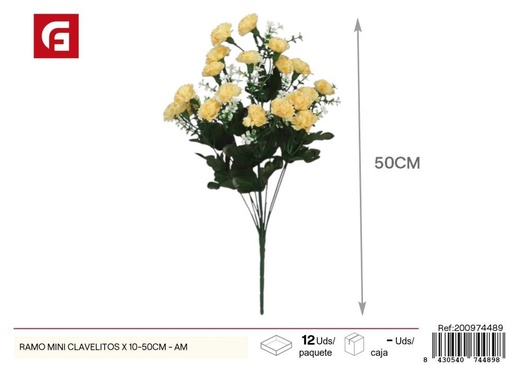 [200974489] Ramo mini clavelitos x 10-50 cm amarillo - Flores artificiales y decoración
