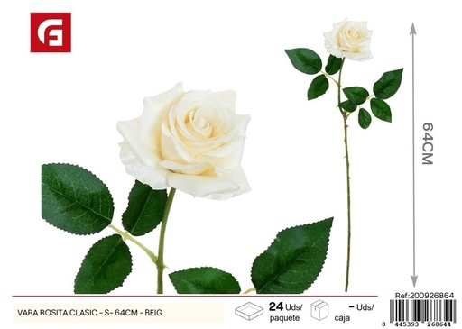 [200926864] Vara de Rosita clásica S - 64 cm Beige - Decoración floral