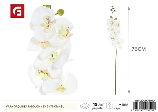 [200926910] Rama de orquídeas artificiales (S, 6 ramas, 76 cm) en blanco - Decoraciones florales