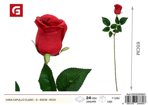 [200926860] Rama de capullos clásicos (S, 65 cm) en rojo - Decoraciones florales