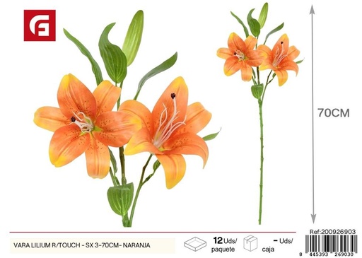 [200926903] Vara de Lilium R/Touch S - 3 x 70 cm Naranja - Flores artificiales