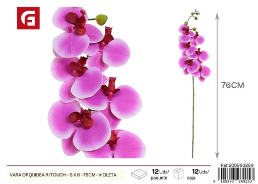 [200993269] Vara de Orquídea R/Touch S - 6 x 76 cm Violeta - Flores artificiales