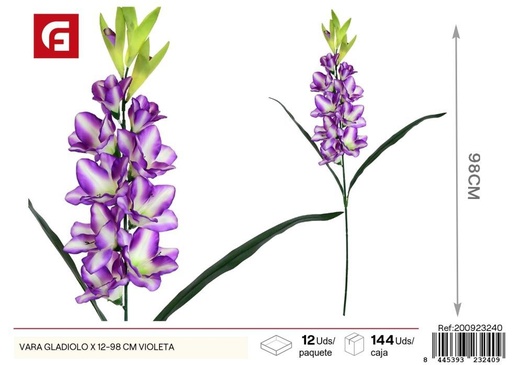 [200923240] Vara de Gladiolos x 12 - 98 cm Violeta - Flores artificiales