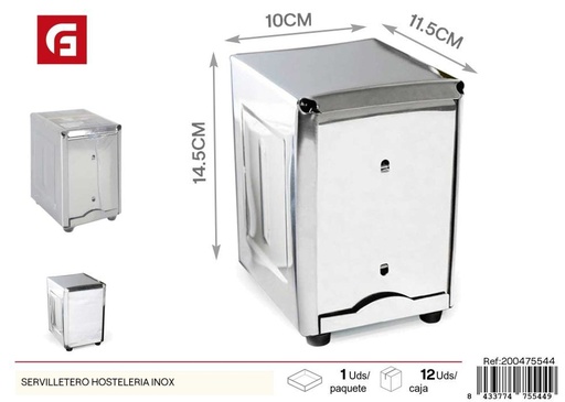 [200475544] Servilletero de hostelería de acero inoxidable - Accesorios de cocina y servilleteros