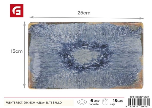 [A003146] Fuente rectangular 25x15 cm brillo (serie Aelia) - Vajilla decorativa