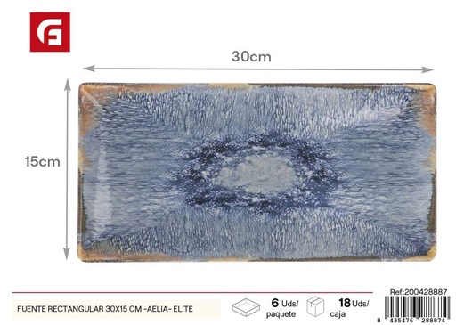[A003147] Fuente rectangular 30x15 cm (serie Aelia) - Vajilla decorativa