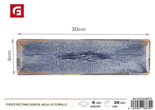 [200428874] Fuente rectangular 30x8 cm brillo (serie Aelia) - Vajilla decorativa