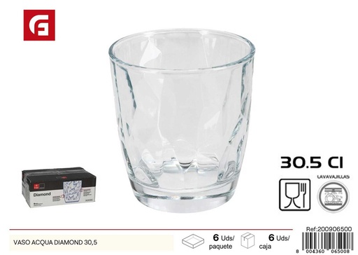 [200906500] Vaso Acqua Diamond 30.5 cm - Vajilla de vidrio
