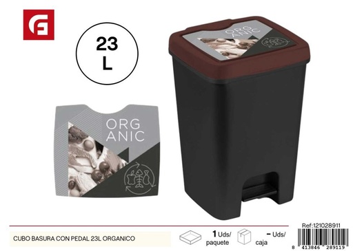 [121028911] Cubo de basura con pedal 23L orgánico - Artículos de hogar