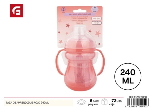 [137801050] Taza de aprendizaje rojo 240 ml - Artículos para bebés