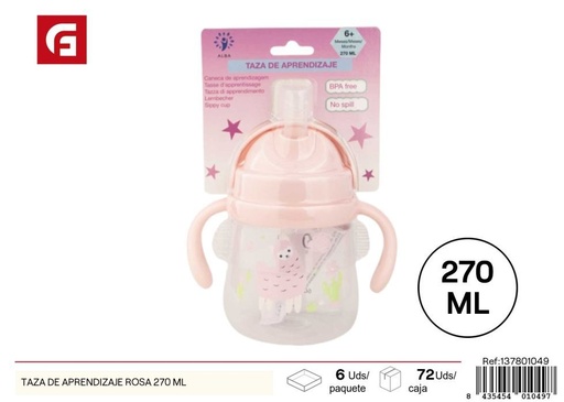 [137801049] Taza de aprendizaje rosa 270 ml - Artículos para bebés
