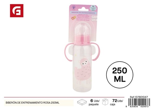 [137801047] Biberón de entrenamiento rosa de 250 ml - Accesorios de alimentación para bebés