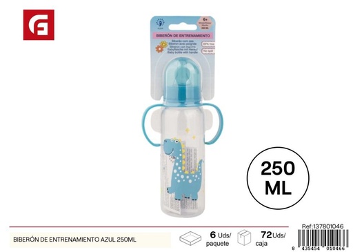[137801046] Biberón de entrenamiento azul 250 ml - Productos para bebés y cuidado infantil