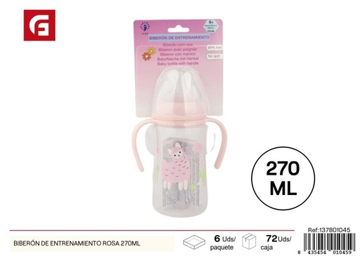 [137801045] Biberón de entrenamiento rosa 270 ml - Utensilios para bebés y alimentación