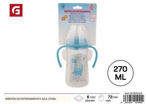 [137801044] Biberón de entrenamiento azul 270 ml - Utensilios para bebés y alimentación