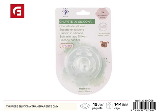 [137801008] Chupete de silicona transparente para cero meses - Accesorios para bebés
