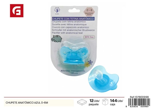 [137800998] Chupete anatómico azul 0-6 meses - Utensilios para bebés y chupetes