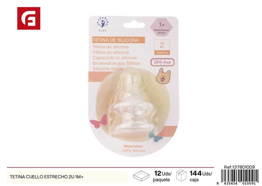 [137801009] Tetina cuello estrecho 2 unidades 1 mes+ - Utensilios para bebés y chupetes