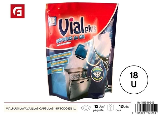 [111699545] Cápsulas VialPlus para lavavajillas 18 unidades - Todo en 18*16g