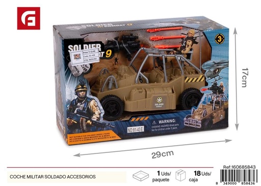 [160685843] Coche militar con soldado y accesorios - Juguetes y vehículos