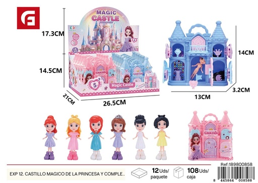 [189800858] Pack de 12 muñecas con castillo mágico - Juguetes y muñecas