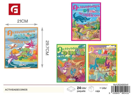 [202400541] Libros de actividades sobre dinosaurios - Material escolar y libros infantiles
