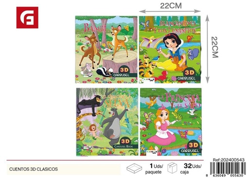[202400543] Libros de cuentos 3D clásicos - Material escolar y cuentos infantiles