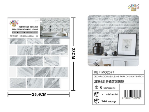 [MO2077] Azulejos decorativos para cocina y baño 25,4x25,4 cm REF:MO2077