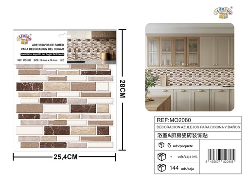 [MO2080] Azulejos decorativos para cocina y baño 25,4x25,4 cm REF:MO2080