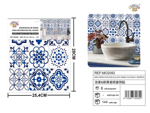 [MO2082] Azulejos decorativos para cocina y baño 25,4x25,4 cm REF:MO2082