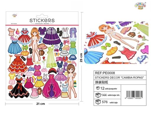 [PE0008] Stickers decorativos "Cambia ropas" 21x25 cm