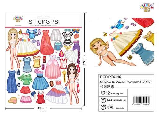 [PE0445] Stickers decorativos "Cambia ropas" 21x25 cm