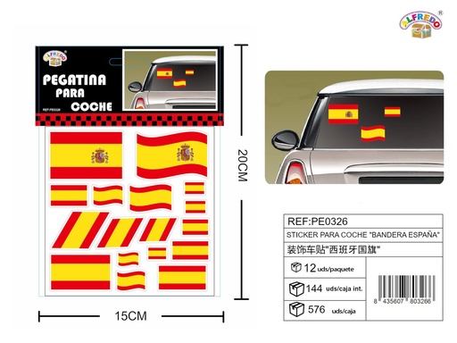 [PE0326] Stickers para coche "Bandera España" 15x20 cm