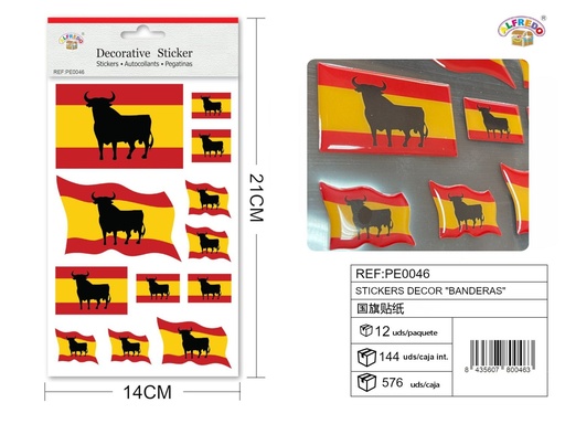[PE0046] Stickers decorativos "Banderas" 14x21 cm