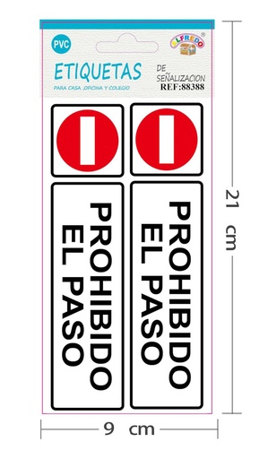 [88388] Etiquetas de señalización 9x21 cm